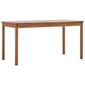 Mesa de comedor de madera de pino marrón miel 140x70x73 cm