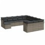 Garden sofa set 12 pieces with gray synthetic rattan cushions by , Garden sets - Ref: Foro24-3250469, Price: 751,37 €, Discou...