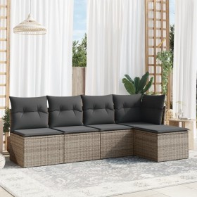 Juego de sofás jardín con cojines 5 pzas ratán sintético gris de , Conjuntos de jardín - Ref: Foro24-3249359, Precio: 288,54 ...