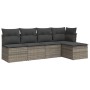 Gartensofa-Set mit Kissen, 5-teilig, graues synthetisches Rattan von , Gartensets - Ref: Foro24-3249359, Preis: 288,54 €, Rab...