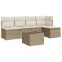 Gartensofa-Set mit Kissen, 6-teilig, beiges synthetisches Rattan von , Gartensets - Ref: Foro24-3249367, Preis: 371,85 €, Rab...