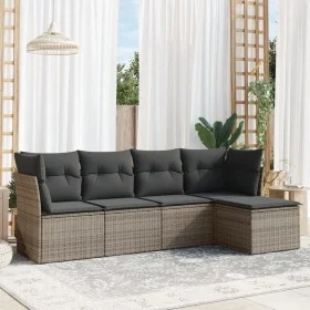 Garden sofa set with 5-piece synthetic rattan gray cushions by , Garden sets - Ref: Foro24-3249399, Price: 298,17 €, Discount: %