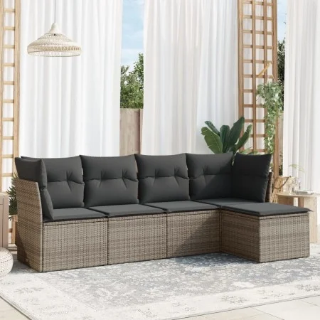 Garden sofa set with 5-piece synthetic rattan gray cushions by , Garden sets - Ref: Foro24-3249399, Price: 298,17 €, Discount: %