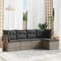 Garden sofa set with 5-piece synthetic rattan gray cushions by , Garden sets - Ref: Foro24-3249399, Price: 298,17 €, Discount: %