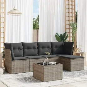 6-piece garden furniture set and gray synthetic rattan cushions by , Garden sets - Ref: Foro24-3249409, Price: 347,02 €, Disc...