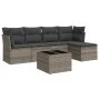 6-teiliges Gartenmöbel-Set und graue synthetische Rattankissen von , Gartensets - Ref: Foro24-3249409, Preis: 347,02 €, Rabat...
