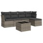 6-teiliges Gartenmöbel-Set und graue synthetische Rattankissen von , Gartensets - Ref: Foro24-3249409, Preis: 369,78 €, Rabat...