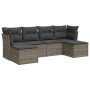 6-teiliges Gartenmöbel-Set und graue synthetische Rattankissen von , Gartensets - Ref: Foro24-3249849, Preis: 371,53 €, Rabat...