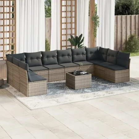 Set mit 11 Gartensofas und Kissen synthetisches Rattangrau von , Gartensets - Ref: Foro24-3249939, Preis: 619,98 €, Rabatt: %