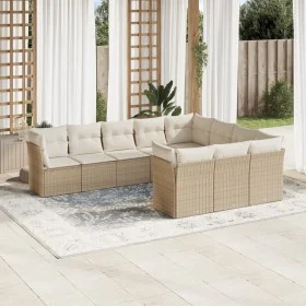 Gartensofa-Set mit beigen Kissen, 10-teilig, synthetisches Rattan von , Gartensets - Ref: Foro24-3250057, Preis: 650,46 €, Ra...