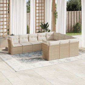 Juego de sofás jardín con cojines beige 10 pzas ratán sintético de , Conjuntos de jardín - Ref: Foro24-3250057, Precio: 639,9...
