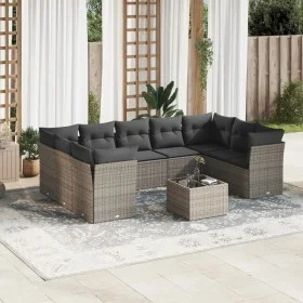 Gartensofa-Set, 10-teilig, mit grauen Polstern aus synthetischem Rattan von , Gartensets - Ref: Foro24-3249979, Preis: 600,56...