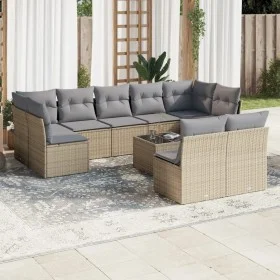 Garden sofa set with beige cushions 10 pieces synthetic rattan by , Garden sets - Ref: Foro24-3249998, Price: 623,00 €, Disco...