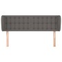 Cabecero de cuero sintético gris 147x23x78/88 cm