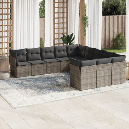 11-piece garden sofa set and gray synthetic rattan cushions by , Garden sets - Ref: Foro24-3250249, Price: 649,17 €, Discount: %