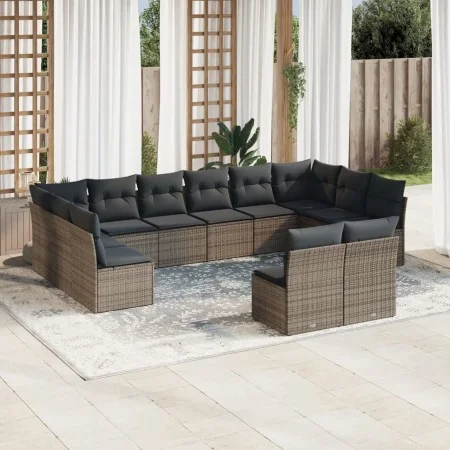 Set mit 12 Gartensofas mit Kissen synthetisches Rattangrau von , Gartensets - Ref: Foro24-3250209, Preis: 682,59 €, Rabatt: %