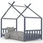 Kinderbettgestell aus massivem, grauem Kiefernholz, 80 x 160 cm von vidaXL, Kinderbetten und Betten für Kinder - Ref: Foro24-...