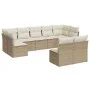 Set de sofás de jardín 9 pzas con cojines ratán sintético beige de , Conjuntos de jardín - Ref: Foro24-3249987, Precio: 608,6...