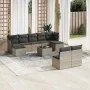 Set de sofás de jardín 10 pzas con cojines ratán sintético gris de , Conjuntos de jardín - Ref: Foro24-3250119, Precio: 555,0...