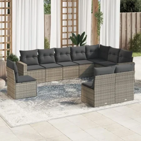 10-piece garden sofa set with gray synthetic rattan cushions by , Modular outdoor sofas - Ref: Foro24-3251447, Price: 601,29 ...