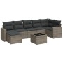 8-teiliges Gartensofa-Set und graue synthetische Rattankissen von , Modulare Sofas für den Außenbereich - Ref: Foro24-3251627...