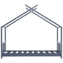 Children's bed frame solid gray pine wood 80x160 cm by vidaXL, Cribs and beds for children - Ref: Foro24-283371, Price: 177,5...
