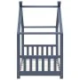 Kinderbettgestell aus massivem, grauem Kiefernholz, 80 x 160 cm von vidaXL, Kinderbetten und Betten für Kinder - Ref: Foro24-...