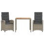 3-piece garden dining set with gray synthetic rattan cushions by , Garden sets - Ref: Foro24-3212239, Price: 341,33 €, Discou...