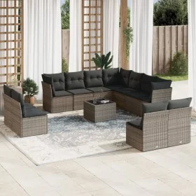 Set de sofás de jardín 12 pzas con cojines ratán sintético gris de , Conjuntos de jardín - Ref: Foro24-3249669, Precio: 738,7...