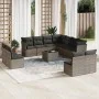 12-teiliges Gartensofa-Set mit grauen synthetischen Rattankissen von , Gartensets - Ref: Foro24-3249669, Preis: 738,49 €, Rab...