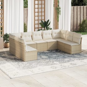 Set mit 9 Gartensofas mit beigen Kissen aus synthetischem Rattan von , Gartensets - Ref: Foro24-3249907, Preis: 584,90 €, Rab...
