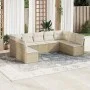 Set mit 9 Gartensofas mit beigen Kissen aus synthetischem Rattan von , Gartensets - Ref: Foro24-3249907, Preis: 574,80 €, Rab...