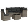 Set mit 6 Gartenmöbeln und Kissen synthetisches Rattangrau von , Gartensets - Ref: Foro24-3249489, Preis: 369,30 €, Rabatt: %