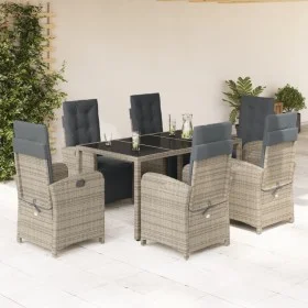 Garten-Essgruppe 7-teilig und graue synthetische Rattankissen von , Gartensets - Ref: Foro24-3212465, Preis: 929,09 €, Rabatt: %