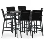 High table and garden bar stools 7 pieces black and gray by , Garden sets - Ref: Foro24-3073578, Price: 661,60 €, Discount: %