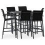 Hoher Tisch und Gartenbarhocker 7-teilig schwarz und grau von , Gartensets - Ref: Foro24-3073578, Preis: 625,03 €, Rabatt: %