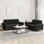 2-piece black velvet sofa set with cushions by , Sofas - Ref: Foro24-3202215, Price: 473,57 €, Discount: %