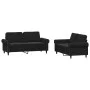 2-piece black velvet sofa set with cushions by , Sofas - Ref: Foro24-3202215, Price: 465,92 €, Discount: %