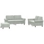 Sofa set with cushions 3 pieces light gray velvet by , Sofas - Ref: Foro24-3202220, Price: 544,15 €, Discount: %