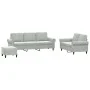 Sofagarnitur mit Kissen, 3-teilig, hellgrauer Samt von , Sofas - Ref: Foro24-3202260, Preis: 592,52 €, Rabatt: %