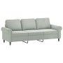Sofagarnitur mit Kissen, 3-teilig, hellgrauer Samt von , Sofas - Ref: Foro24-3202260, Preis: 603,28 €, Rabatt: %