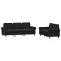 2-piece black velvet sofa set with cushions by , Sofas - Ref: Foro24-3202255, Price: 556,03 €, Discount: %