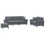 Dreiteilige Sofagarnitur aus dunkelgrauem Samt mit Kissen von , Sofas - Ref: Foro24-3202281, Preis: 601,50 €, Rabatt: %
