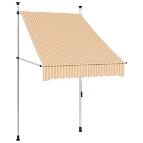 Toldo manual retráctil 100 cm naranja y blanco a rayas by , Awnings - Ref: Foro24-145831, Price: 91,36 €, Discount: %