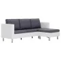 Sofá de 3 plazas con cojines cuero sintético blanco by , Sofas - Ref: Foro24-282286, Price: 379,54 €, Discount: %