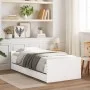 White bed frame with drawers 75x190 cm by , Beds and slatted bases - Ref: Foro24-3207385, Price: 130,62 €, Discount: %