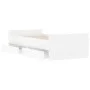White bed frame with drawers 75x190 cm by , Beds and slatted bases - Ref: Foro24-3207385, Price: 130,62 €, Discount: %