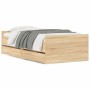 Sonoma oak bed frame with drawers 75x190 cm by , Beds and slatted bases - Ref: Foro24-3207387, Price: 117,53 €, Discount: %