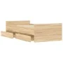 Sonoma oak bed frame with drawers 75x190 cm by , Beds and slatted bases - Ref: Foro24-3207387, Price: 116,26 €, Discount: %