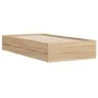 Cama con cajones madera ingeniería roble Sonoma 90x190 cm de , Camas y somieres - Ref: Foro24-3207324, Precio: 129,08 €, Desc...